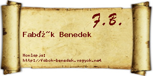 Fabók Benedek névjegykártya