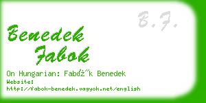 benedek fabok business card